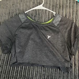 grey cropped athletic top